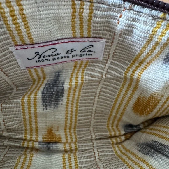 Nena and Co Cafe Brown Leather Clutch with Tribal Pattern Womanhood - Picture 5 of 5